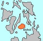 Karte Lage Bohol mit umgebenden Inseln Karte geschützte Lage Bohol mit umgebenden Inseln