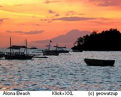 Sonnenuntergang an Alona Beach Bohol Philippinen